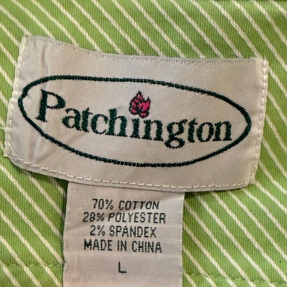 Patchington Green Striped Button Jacket Women's Size L - Picture 7 of 7